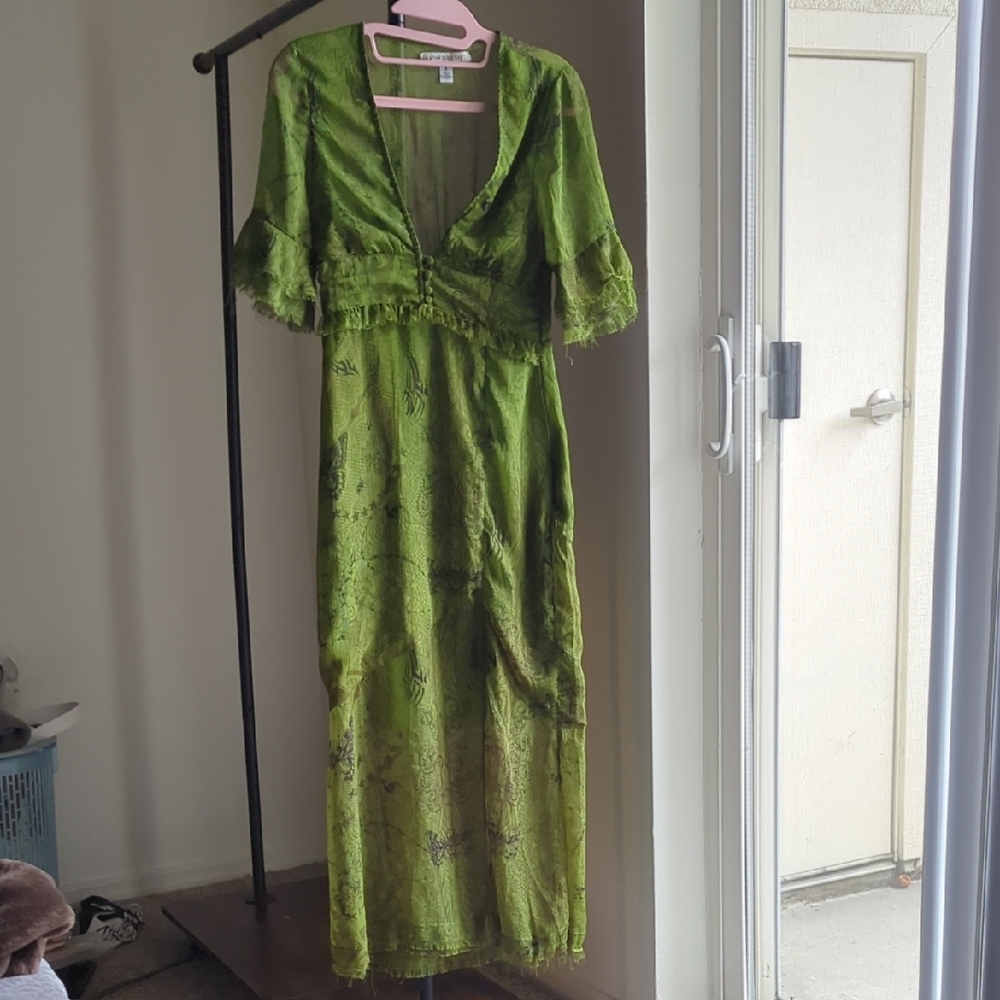 Urban Outfitters Florence Chiffon Printed Midi Dress